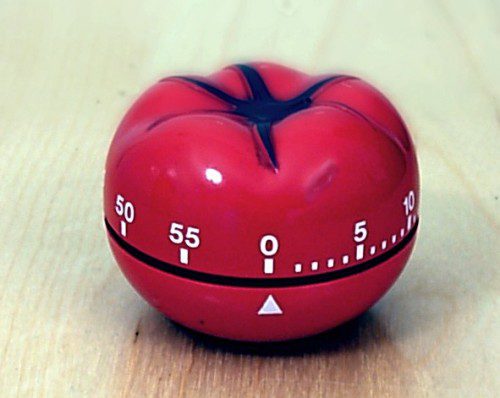 A tomato-shaped timer popularised by the Pomodoro Technique