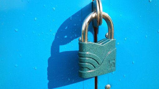 Blue lock securing a blue box